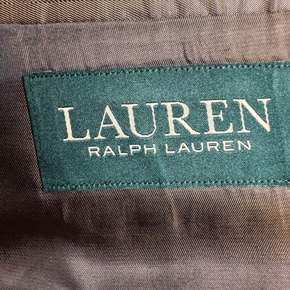 Lauren Ralph Lauren Sport Coat Blazer Mens 50R Brown Silk Wool Blend Herringbone - Picture 3 of 12